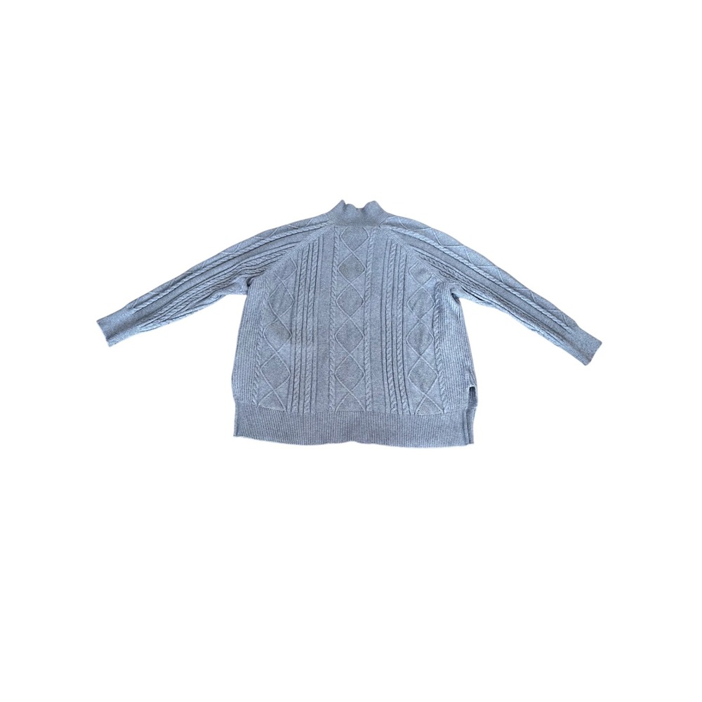 Philosophy Cable Knit Mock Neck Sweater Gray XL‎ Women's Chunky Preppy